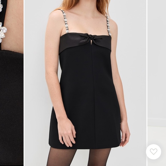 NWT Hill House Hayley Black Mini Dress with Embellished Straps - Picture 2 of 9